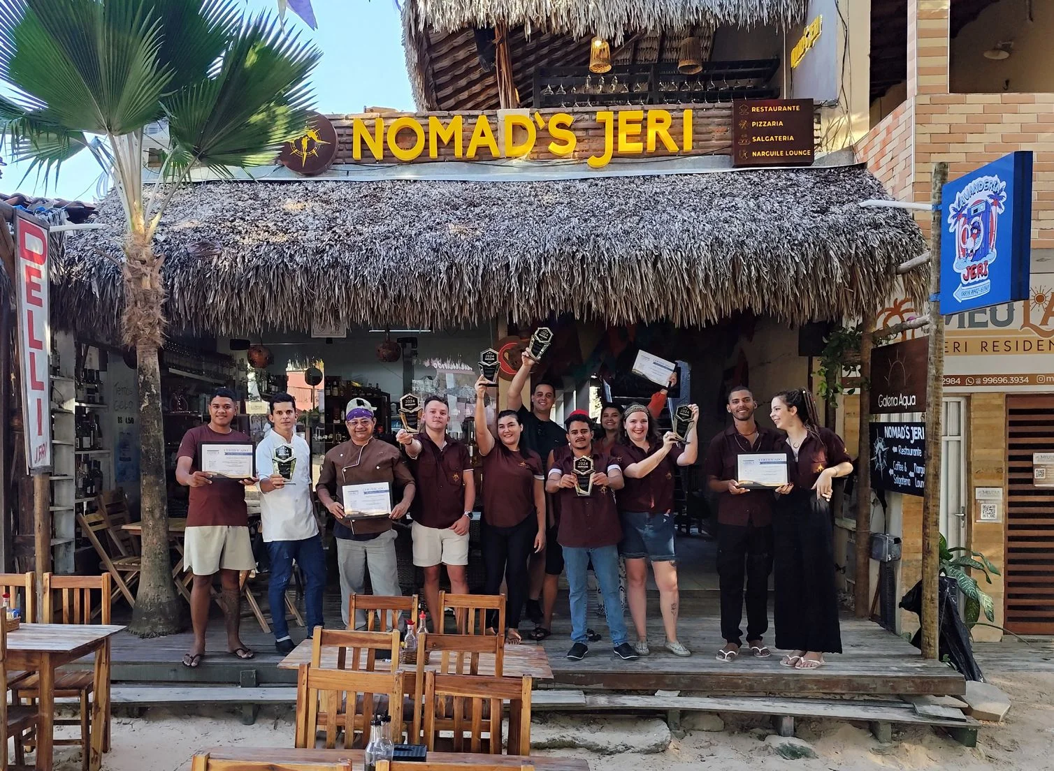 Equipe premiada do restaurante Nomad's Jeri em Jericoacoara