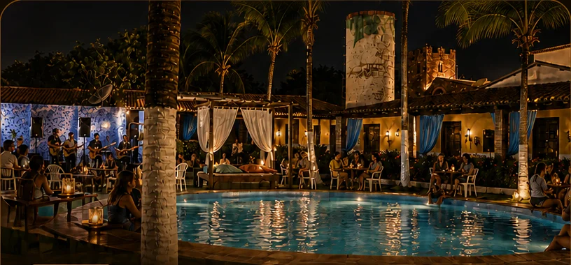 Evento especial ao redor da piscina do Nomad's Jeri